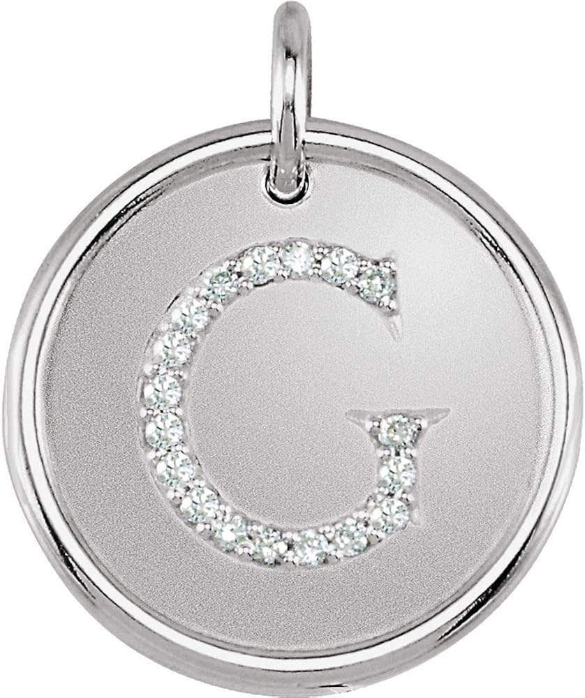 Sterling Silver Diamond Initial"G" Necklace, 18" Amazon.co.uk Jewellery