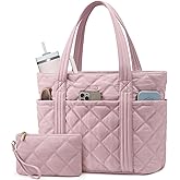 LOVEVOOK Puffer Tote Bag for Women, Puffy Work Handbag, Travel Shoulder Carry On Bag with Zipper for Teacher Nurse Gym