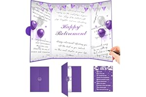 Roetyce Retirement Party Decorations, Purple Retirement Guest Book, Hapyy Retirement Decorations, Best Retirement Gifts for Women, Retired Keepsake for Coworker, Jumbo Retirement Card Signature Board