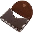 Wanmu Business Card Holder Case for Men, PU Leather Pocket Card Holders With Magnetic Shut, Personalized Slim Business Card Organizer, Holds 25 Business Cards Coffee