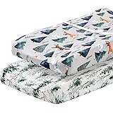 Pobi Baby – Lot de 2 housses de matelas à langer de qualité supérieure – Mélange de coton ultra doux, motif animal élégant, s