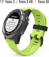 MoKo 6 Pack Silicone Bands for Garmin Fenix 3 5X Tactix Descent Mk1 w/Tools view 2
