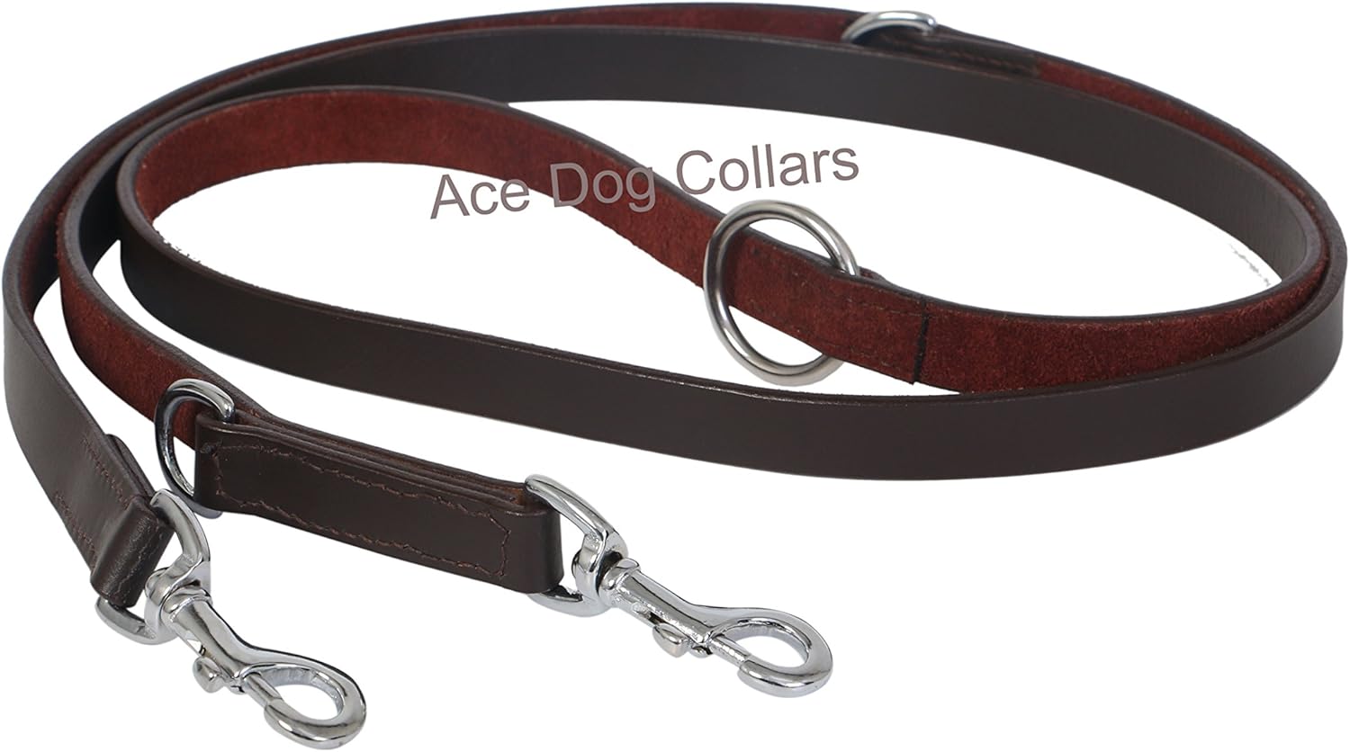 80" (200 cm) Bridle Leather POLICE STYLE DOG TRAINING LEAD ADJUSTABLE
