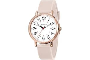 Hourstar Women's Analog Nurse Watch | Second Hand | Easy Read | Silicone | 12/24 Military Time | Silicone Rubber Band | Easy Read Dial | Casual Basic Style | Nursing and Pulse Taking | Daily Wearing