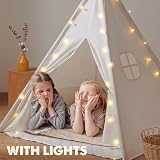 Tiny Land Teepee Tent for Kids with Padded Mat and Lights view 4