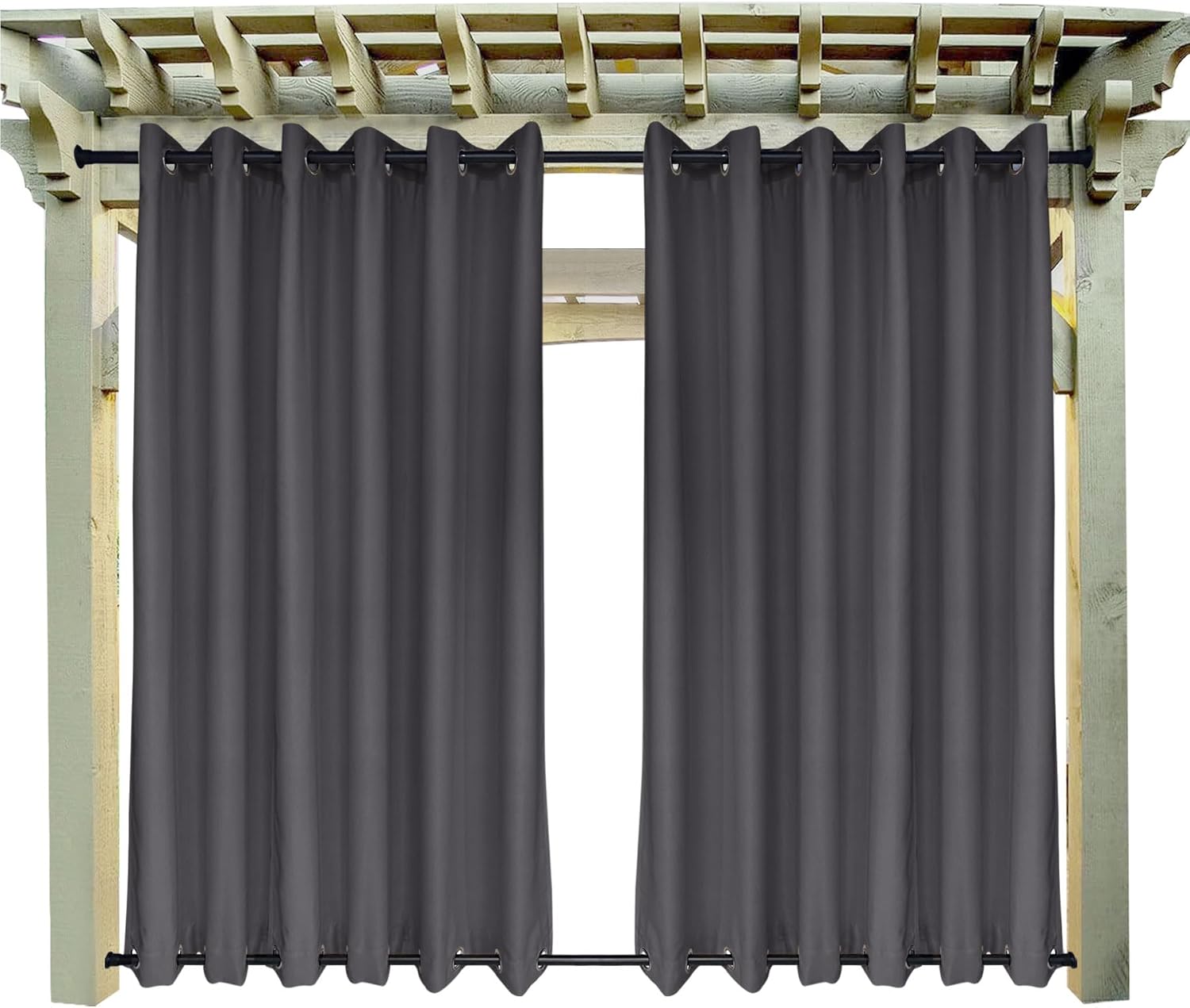 Outdoor Curtains - ZZYYQ Extra Wide and Extra Long Outdoor Patio Curtains Windproof Waterproof Weatherproof UV Block Heat Insulated Outside Curtains for Pool Front Porch Sun Room Deck, W 84