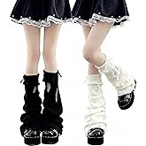 Ziyutam Leg Warmers Y2k Leg Warmers Baggy Kawaii Lolita Knitted Legs Warmer Socks for Girls Women Winter Clothes Cosplay