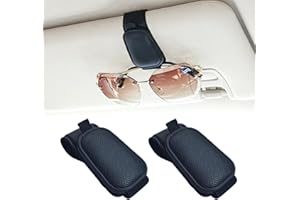 Yuoyar 2 Packs Magnetic Sunglass Holder for Car Visor - Universal Sunglasses Clip for Different Size Eyeglasses - Convenient Interior Car Accessories (Black)