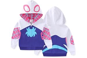 Marvel Ghost Spider Spider-Gwen Girls Zip-Up Hoodie for Toddler and Big Kids