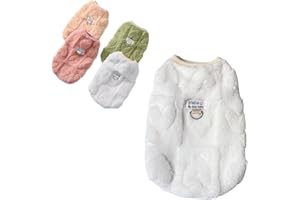 JATMIRA Warm Cat Apparel Cute Fluffy Cat Sweatshirt Cartoon Kitten Winter Coat Pullover Soft Skin-Friendly Knitwear (Medium, White)