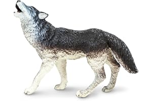 Safari Ltd. Gray Wolf Figurine - Detailed 3.75" Plastic Model Figure - Fun Educational Play Toy for Boys, Girls & Kids Ages 1+