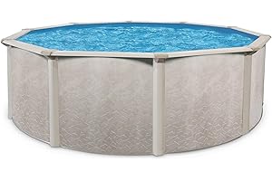 Aquarian Phoenix 18-Foot x 52-Inch Round Above Ground Swimming Pool – Easy to Assemble Backyard Family Water Recreation with Steel Frame & Metal Wall