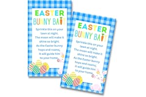Lashicorn Easter Bunny Bait Cards Gift Tags | 50 pack, 2x3.5” inches| for Treat Bags Test Tubes Sprinkles Vials Game to attract Easter Bunny to your yard game activity