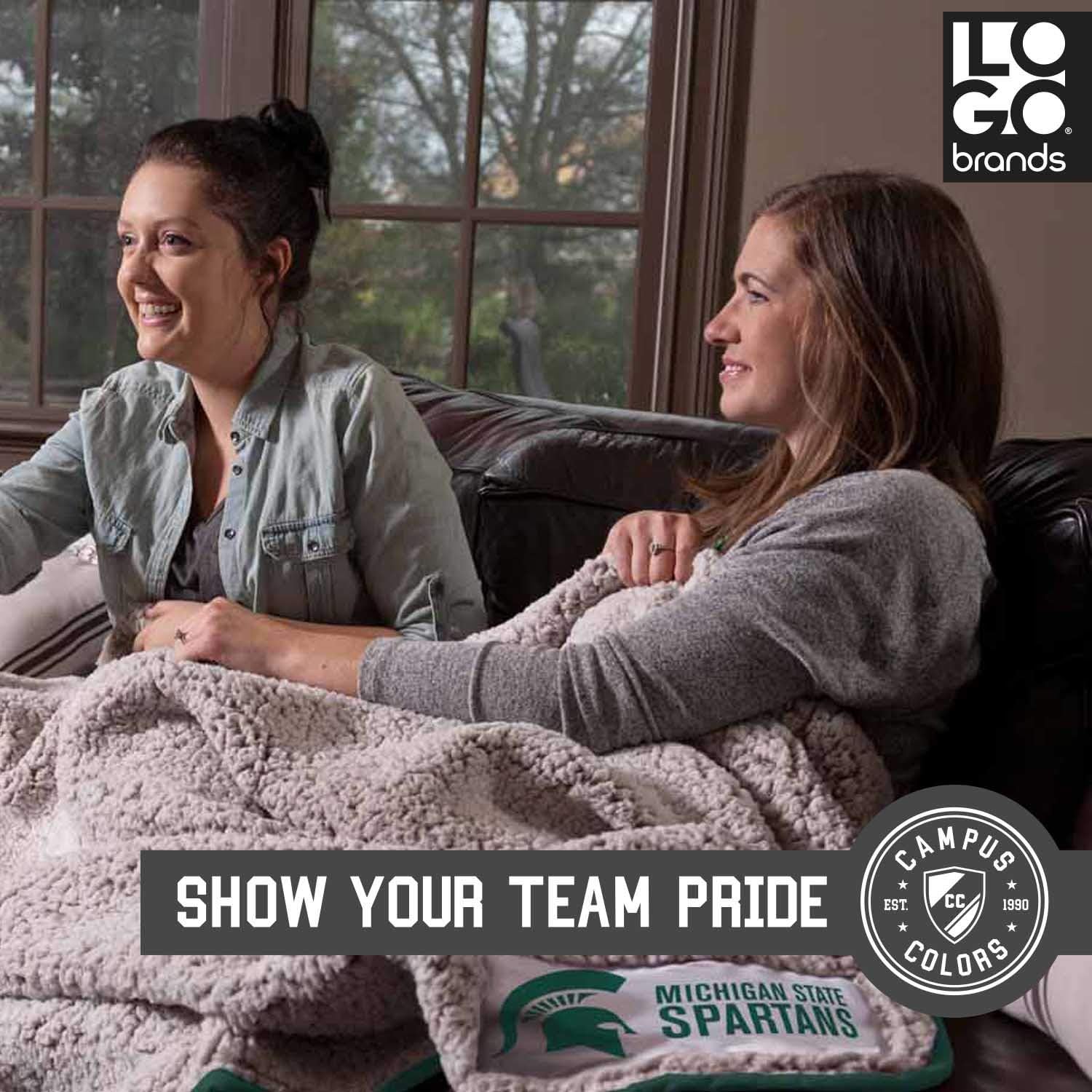 Logo Frosty Fleece 60 X 50 Blanket (Michigan State Spartans - Team Color, ) : Sports & Outdoors