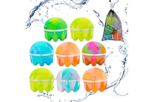 yohica 24PCS Octopus Reusable Water Balloons Water Balls,Bbiodegradable Water Balloons,Soft Silicone Water Balloons Self Sealing Quick Fill Summer Games for Kids Outside,Summer Fun Party Gift