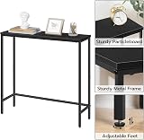 HOOBRO Console Table Slim Hallway Table Black Metal Frame 75x24x75cm view 7