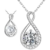 MOOSEA Gifts for Her - 1-3 ct Infinity Moissanite Necklace, Lab Created Moissanite 925 Sterling Silver Necklace, Anniversary Birthday Gifts for Women Wife Mom Girlfriend