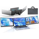 APILDELLA 15.6&rsquo;&rsquo; Triple Laptop Screen Extender, 1080P FHD Portable Dual Monitor for Laptop USB C HDMI, Plug-Play Monitor Extender for Triple Display for Mac/Windows, Fit 13&rdquo;-17.3&rdquo; Laptops