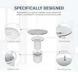 Rubigo Shower Drain Cover 90mm 115mm Chrome with Hair Catcher White Base view 3