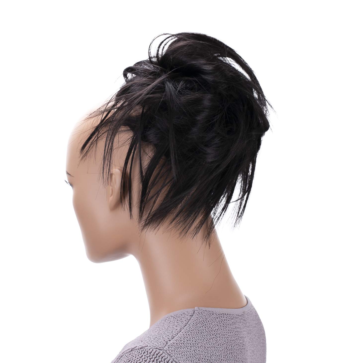 CAISHA XXL Jumbo Hairpiece Scrunchy Updo Bridal Hairstyle Messy Hair Tie Black Brown G17F