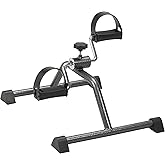 MDS Online Mini Exercise Bike, Portable Pedal Exerciser, Silver, LCD Display, Friction Resistance, Indoor Use
