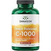 Swanson Timed-Release Vitamin C with Rose HIPS Immune System Support Skin Cardiovascular Health Antioxidant Supplement 1000 mg 250 Tablets