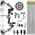 WUXLISTY Youth Compound Bow Set 15-45 Lbs for Teens and Beginner, Package with Archery Hunting Equipment, 5 Pin Sight, Max Speed 260fps, Adjustable, Right Hand