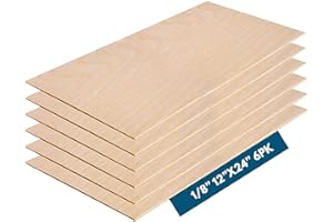 ANDERSON PLYWOOD 3MM 1/8" x 12" x 24" Baltic Birch Plywood – B/BB Grade (6pk) Perfect for Arts and Crafts, School Projects and DIY Projects, Drawing, Painting, Wood Engraving, Wood Burning and Laser Projects