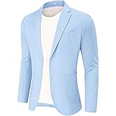 CORSKI Men's Casual Blazer Linen Sport Coat Two Button Lightweight Jackets Business Daily Suit