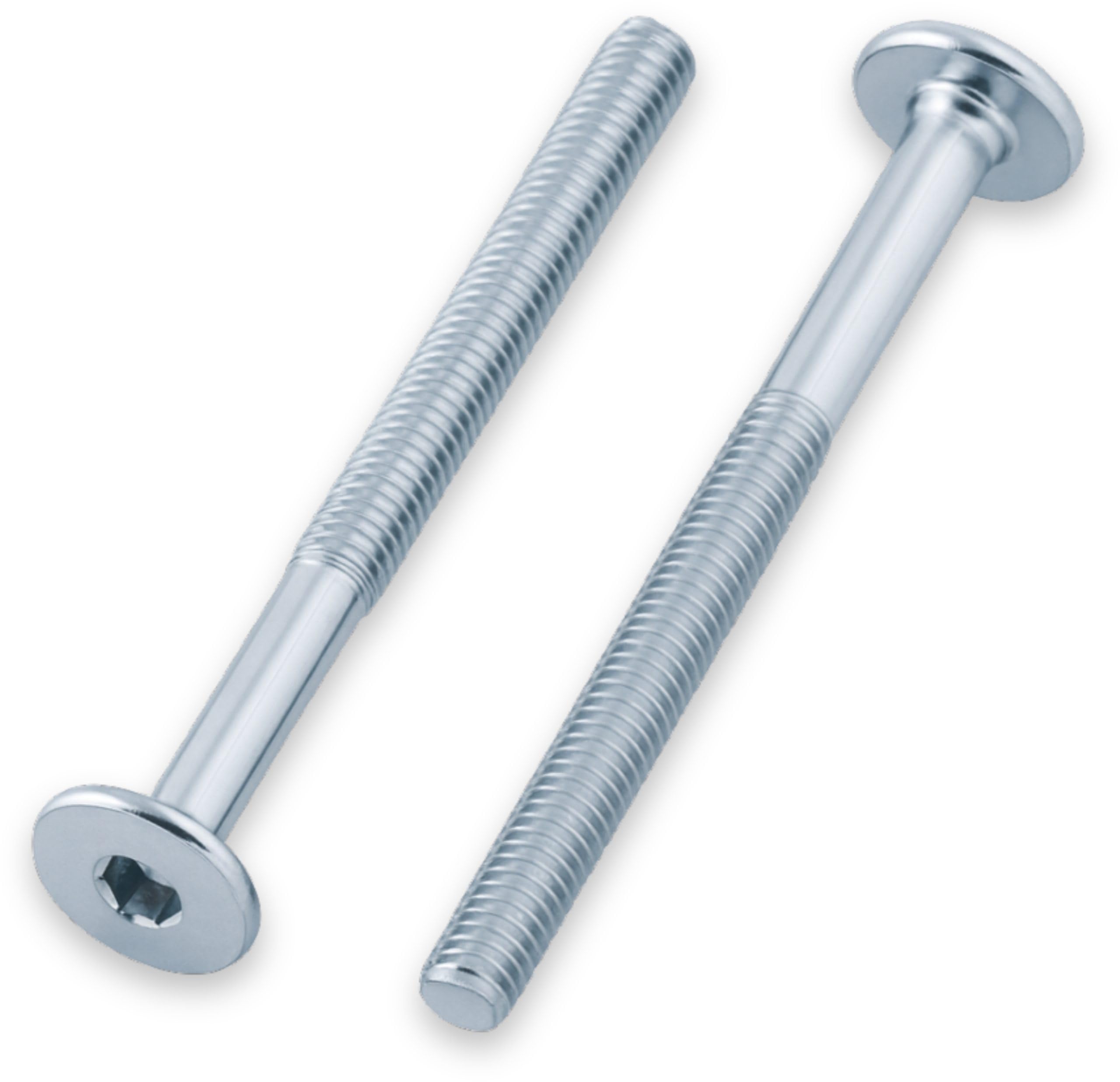 HEXATON Flat Head Socket Metric Screws M6 x 50 mm - 100 Pieces - Partially Threaded - Galvanized Steel - Hex Drive Socket Metric Thread