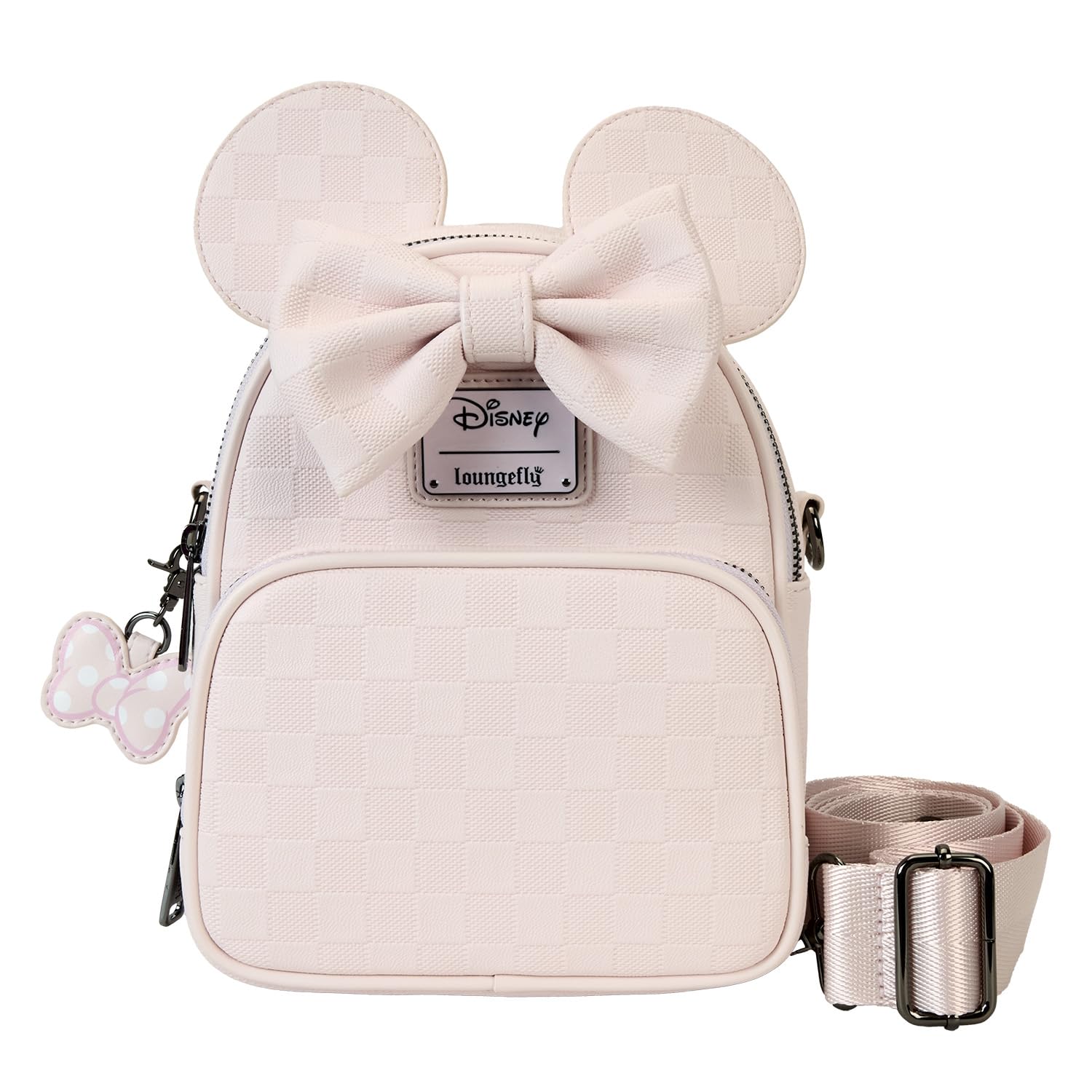 Loungefly Minnie Mouse Checkered Texture Convertible Mini Backpack & Crossbody Bag