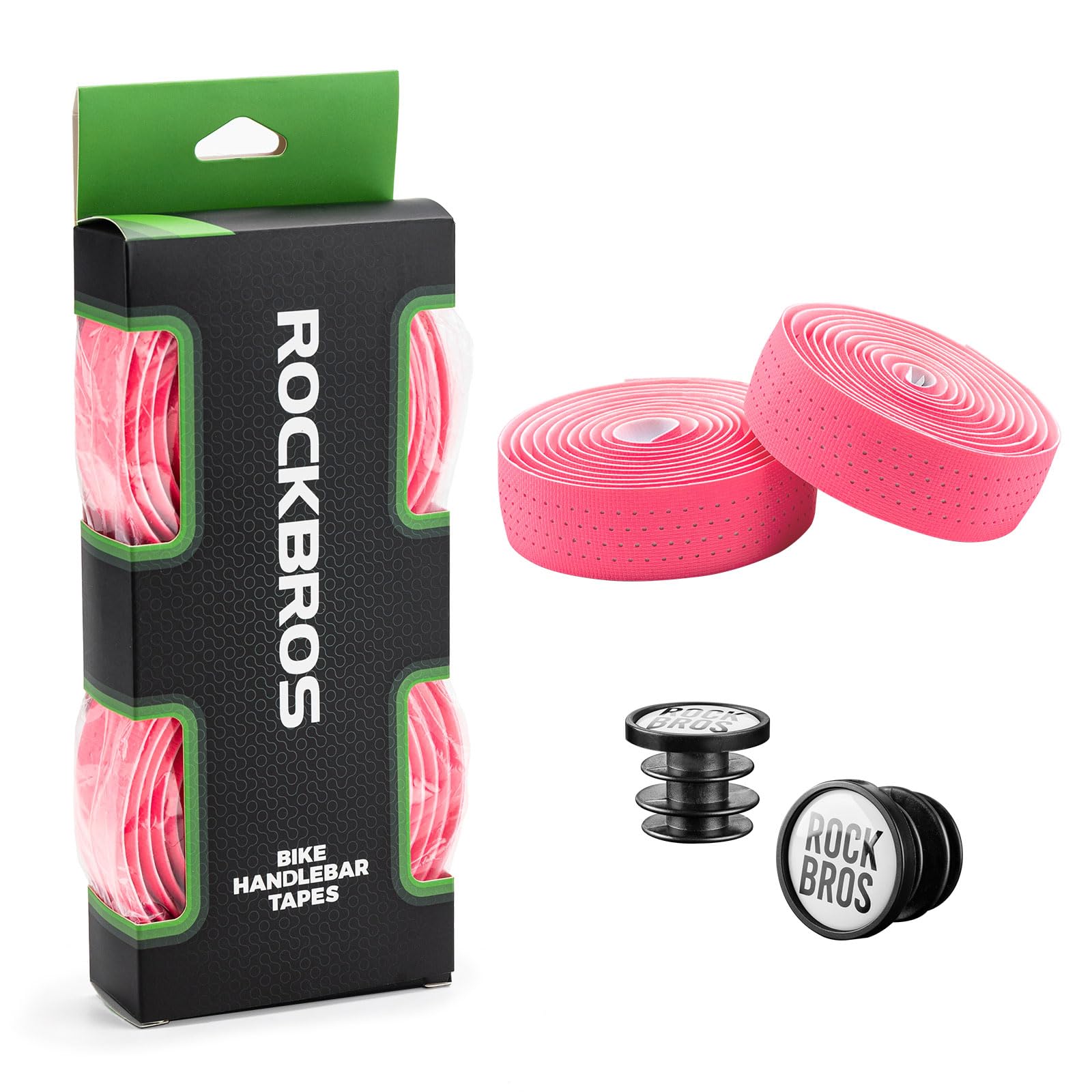 ROCKBROS Bicycle Handlebar Tape Breathable Road Bike Handle Straps Durable Grip Tape Cycling Handle Wraps Non-slip Shock-absorbing with Plug