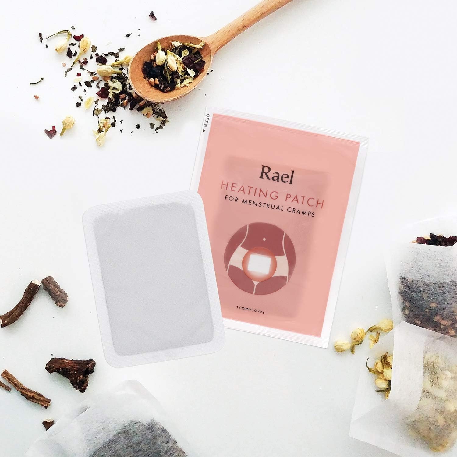 Rael Natural Herbal Heating Patch - PMS Relief Natural Heating Herb Therapy Patches (2 Pack/ 6 Count): Health & Personal Care