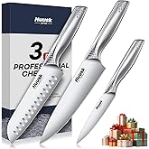 Huusk 3 Pieces Knife Set - Japanese Stainless Steel Kitchen Knife Sets, Professional Ultra Sharp Chef Knives Set with Ergonomic Handle, Gift for Birthday, Christmas Gifts for Men and Women