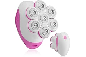 BARTRIMBER 7D Electric Razor for Women: Full-Body Shaver for Legs & Face – Waterproof Wet/Dry Use with LED Light & Travel Cover – Smooth Close Bikini Shaver (Pink)