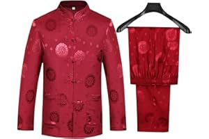 WECOTTON Kung Fu Uniform Mens Chinese Tang Hanfu Martial Arts Clothes Shirt Traditional Uniform Tops Bottoms