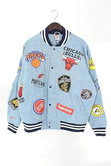Amazon シュプリーム Supreme ナイキ Nike 18ss Nba Teams Warm Up Jacket ワッペンデザインウォームアップジャケット L インディゴ 中古 コート ジャケット 通販