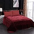 JML Fleece Blanket King Size, Heavy Korean Mink Blanket 85 X 95 Inches- 9 Lbs, Single Ply, Soft and Warm, Thick Raschel Printed Mink Blanket for Autumn,Winter,Bed,Home,Gifts, (Burgundy)