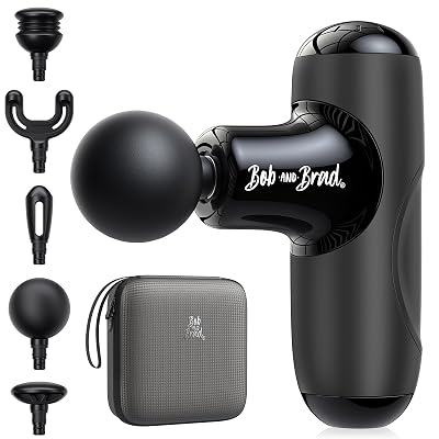 BOB AND BRAD Q2 Mini Massage Gun, Pocket-Sized Deep Tissue Massager Gun, Portable Percussion Muscle Massager Gun, Ultra Small & Quiet Muscle Massage Gun for Muscle Recovery with Carry Case
