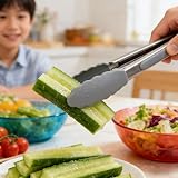 ZHIYE 7 Inch Kitchen Tongs 4 Pcs Silicone Non Slip Locking Clip Food Cooking view 2