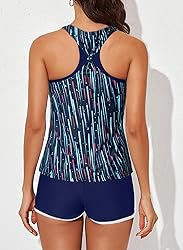 Aleumdr Womens Tankini Swimsuits Athletic 3 Piece