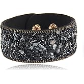 Long tiantian Boho Bracelets for Women Western Jewelry for Women Leather Wrap Bracelets Stackable Bangle Western Outfit for Women