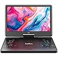 BOIFUN 15.7" Portable DVD Player with 14.1" Large HD Screen, HDMI Input,5 Hours Rechargeable Battery, Support Sync TV, WiFi, USB, SD Card and Multiple Disc Formats, Dual Speaker, Rich Matte Black