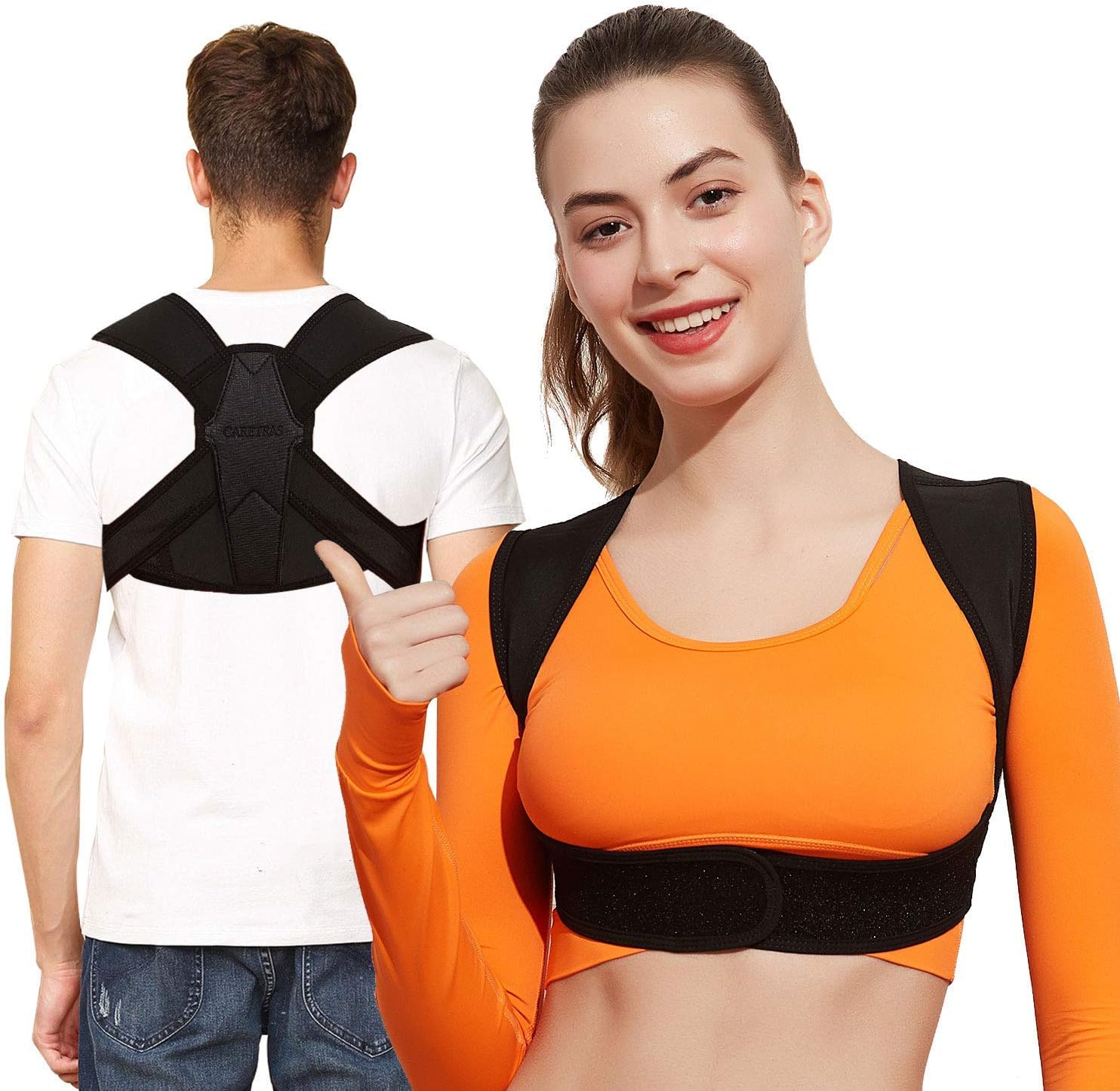 Posture Corrector for Women and Men, Caretras Adjustable Upper Back Brace for Clavicle Support and Providing Pain Relief from Neck, Shoulder, and Upright Back L(31"-37"inch): Health & Personal Care