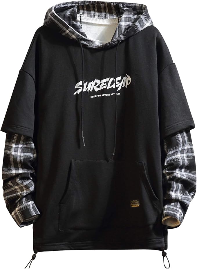 Japan Style Patchwork Hoodies Men Characters Streetwear Hoodie Men