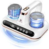 Amzany Mattress Vacuum Cleaner - 5-in-1 Cordless Bed Vacuum Cleaner, Powered by UV-C Light &amp; Ultrasonic Technology, 16Kpa Strong Suction,Low Noise,Suitable for Dust, Pet Hair, Etc.
