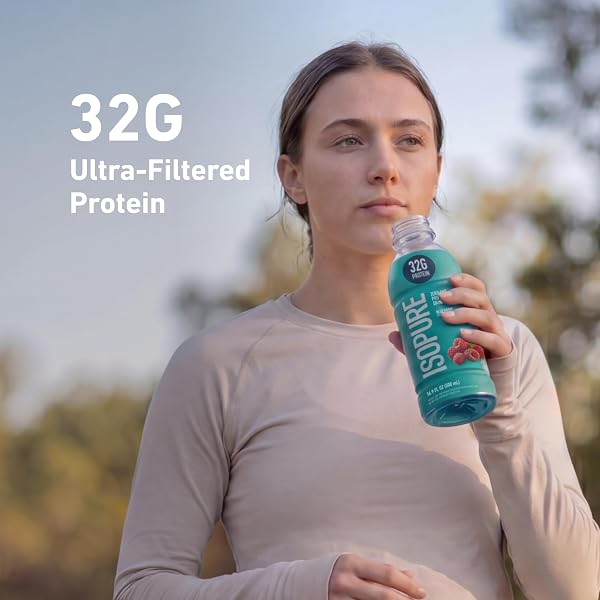 ISOPURE ZERO CARB 32G CLEAR PROTEIN READY-TO-DRINK, WHEY PROTEIN ISOLATE, BLUE RASPBERRY, 12 PACK