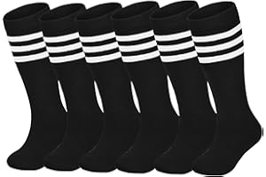 ENBAOHUI 3 Pairs Toddler Soccer Socks - Kids Boys Girls Knee Socks