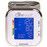 Care Touch Digital Wrist Blood Pressure Monitor - Platinum Series - Blood Pressure Wrist Cuff Size 5.5" - 8.5" - Automatic Hi
