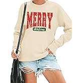 Zylkor Merry Christmas Sweatshirt for Women Christmas Vibes Sweatshirts Xmas Holiday Casual Long Sleeve Pullover Tops